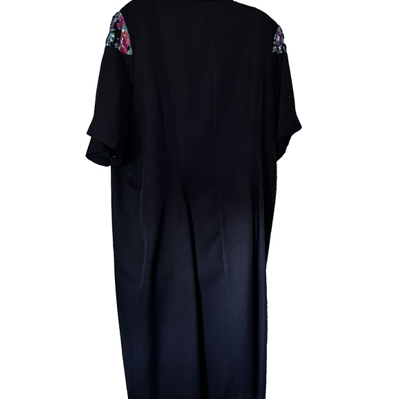 Enge Double Breasted Midi Dress SZ 24 Black Office Lapel Professional Elegant - Picture 6 of 10